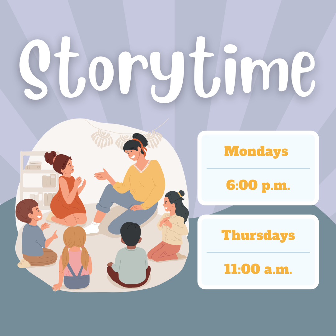Storytime image with days and times