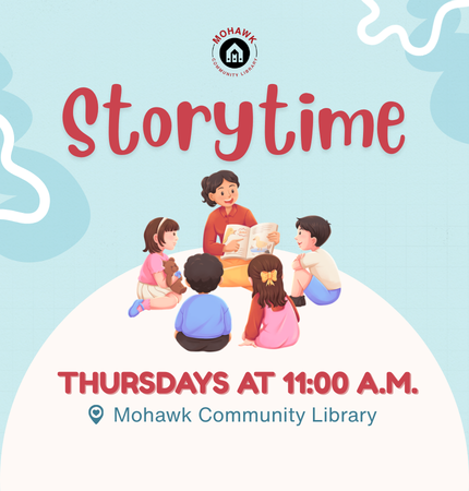 Storytime image with day and time