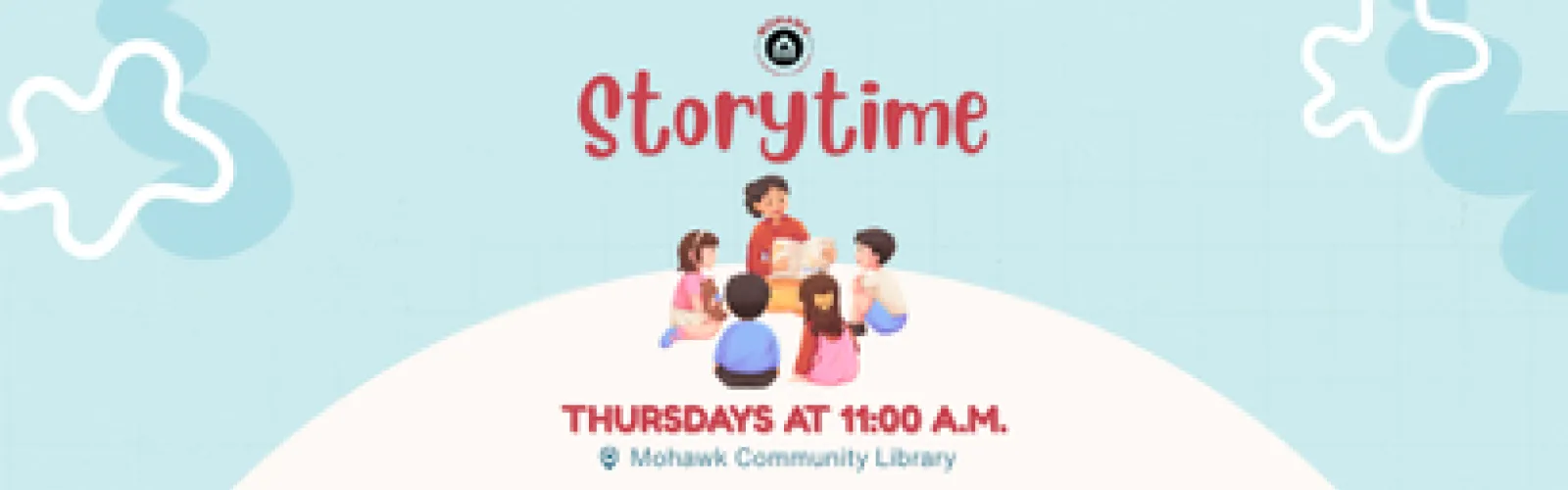 Storytime image with day and time